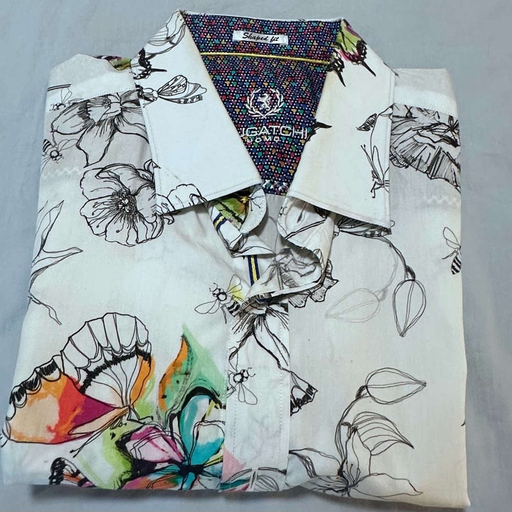 Bugatchi Multicolor Floral Casual Button Down Shirt - Picture 4 of 5